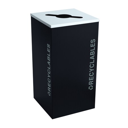 Ex-Cell Kaiser 24-Gal. Square Recyclables - Steel, Pebble Black Gloss RC-KDSQ-R BT-PBG